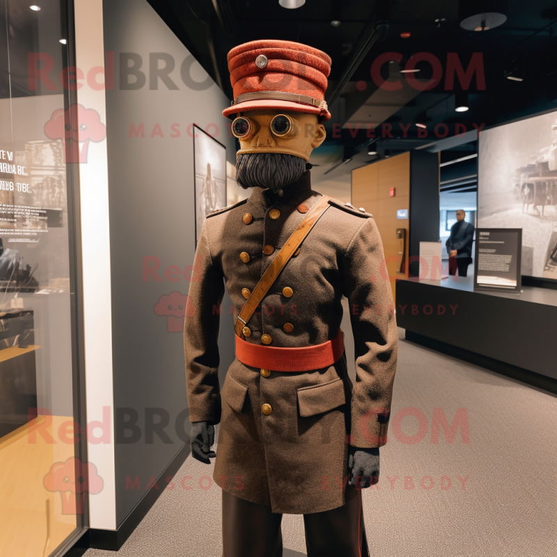 Rust Civil War Soldier mascot costume character dressed with a Sweater and Berets Rust Civil War Soldier mascot costume character dressed with a Sweater and Berets