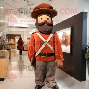 Rust Civil War Soldier mascot costume character dressed with a Sweater and Berets