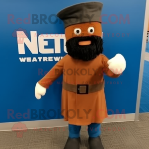 Rust Civil War Soldier mascot costume character dressed with a Sweater and Berets