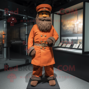 Rust Civil War Soldier mascot costume character dressed with a Sweater and Berets