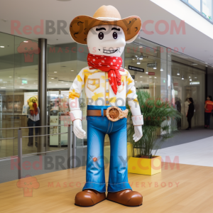 nan Cowboy mascot costume character dressed with a One-Piece Swimsuit and Digital watches