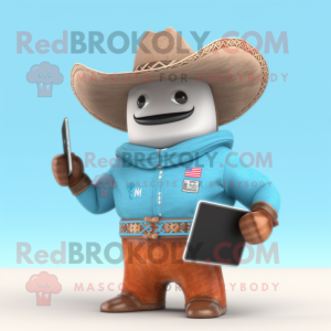 nan Cowboy mascot costume character dressed with a One-Piece Swimsuit and Digital watches