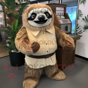 Tan Sloth maskot kostume...