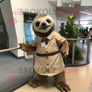 Tan Sloth maskot kostume...