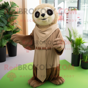 Tan Sloth mascotte kostuum...