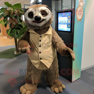 Tan Sloth mascotte kostuum...