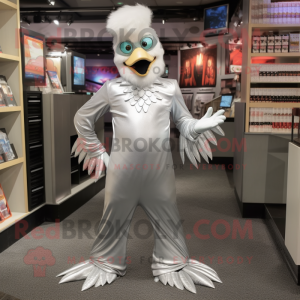 Silver Hens maskot kostym...