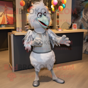 Silver Hens maskot kostym...