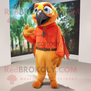 Orange Macaw maskot kostym...