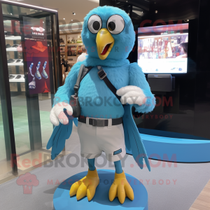Sky Blue Eagle maskot drakt...