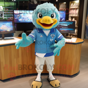 Sky Blue Eagle maskot drakt...