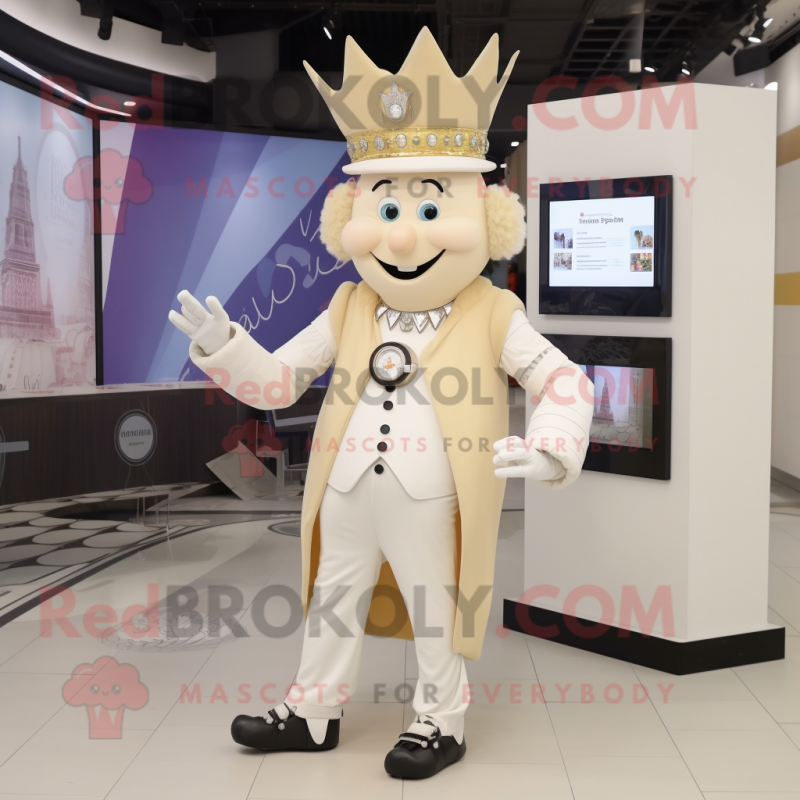 Cream Queen mascot costume character dressed with a Suit Pants and Digital watches Cream Queen mascot costume character dressed with a Suit Pants and Digital watches