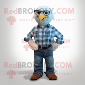 Cyan Bald Eagle maskot...