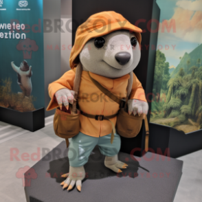 Rust Glyptodon mascot costume character dressed with a Cargo Pants and Shawls