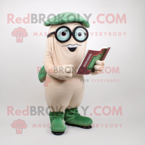 Beige Green Bean mascotte...