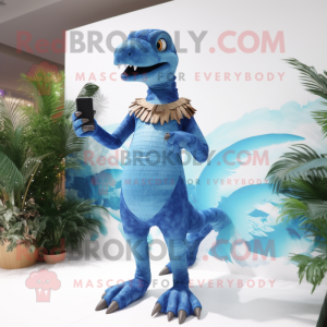 Blauw Deinonychus mascotte...