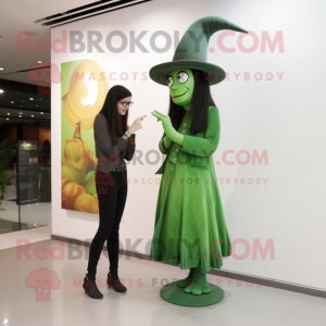 Green Witch S Hat maskot...