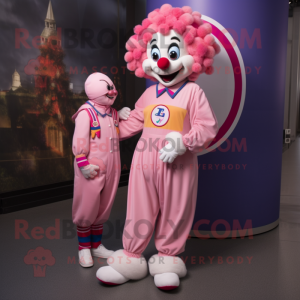 Roze clown mascotte kostuum...