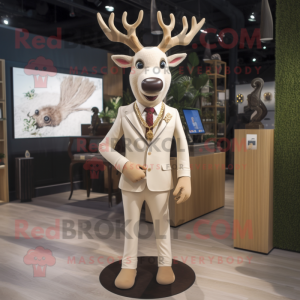 Beige Deer maskot kostym...