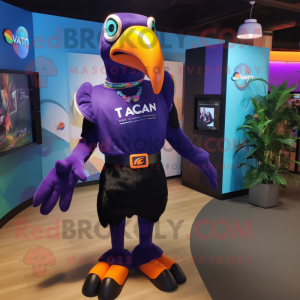 Lilla Toucan maskot kostume...