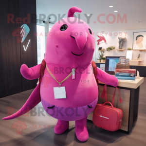 Magenta Narwhal mascotte...