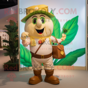 Gold Beanstalk mascot costume character dressed with a Cargo Shorts and Handbags