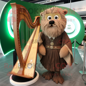 Tan Celtic Harp mascotte...