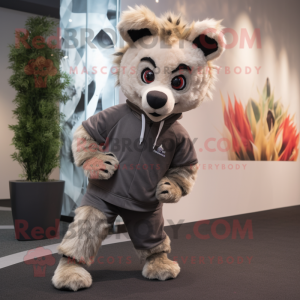 nan Hyena mascot costume character dressed with a Joggers and Brooches
