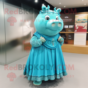 Turquoise Pig mascotte...