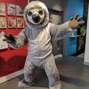 Silver Sloth maskot kostume...