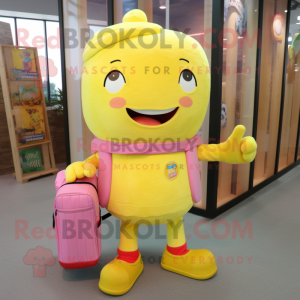 Citroengeel roze mascotte...