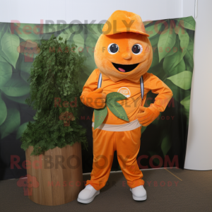 Orange spenat maskot kostym...