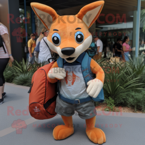 Orange Dingo maskot kostume...