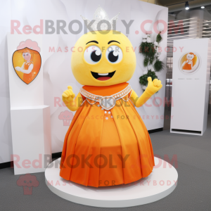 Postava maskota s oranžovým...