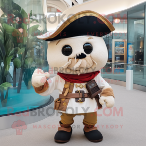 Beige Pirat maskot kostume...