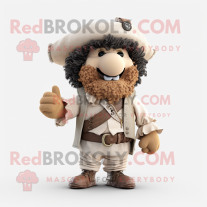 Beige Pirate maskot kostym...