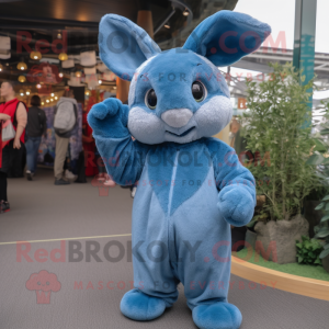 Blue Wild Rabbit maskot...