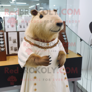 Beige Capybara Maskottchen...