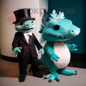 Blågrønn Axolotls maskot...