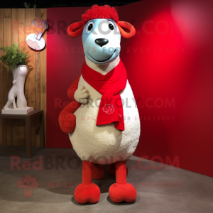 Red Sheep mascotte kostuum...