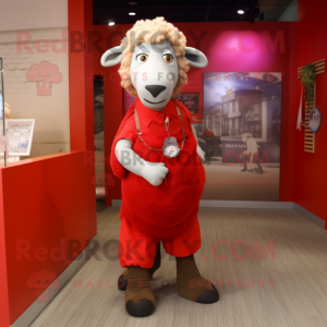 Red Sheep maskot kostume...