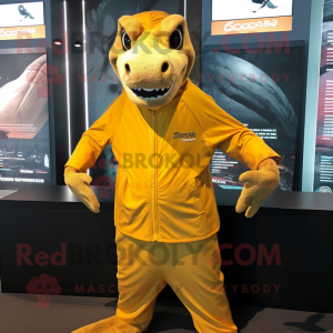Gold Komodo Dragon maskot...