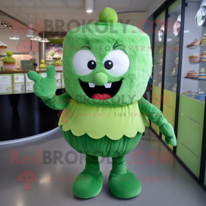 Grøn Cupcake maskot kostume...