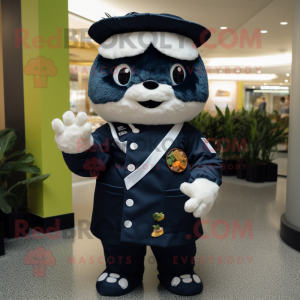 Navy Sushi mascot costume character dressed with a Romper and Brooches
