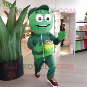 Forest Green Scented Candle mascot costume character dressed with a Joggers and Ties