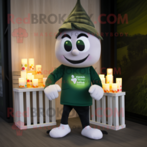 Forest Green Scented Candle mascot costume character dressed with a Joggers and Ties