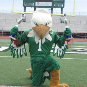 Orange and green white eagle mascot