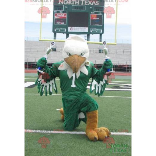Orange and green white eagle mascot - Redbrokoly.com