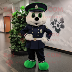 Navy Bunch Of Shamrocks mascot costume character dressed with a Empire Waist Dress and Wallets