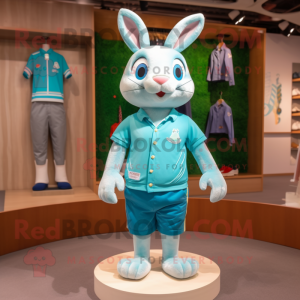 Cyan Wild Rabbit mascotte...